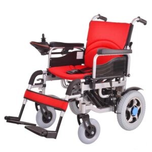Carbon Steel Folding Electric Wheelchair with intelligent controller, foldable design, and durable frame, ideal for mobility solutions.