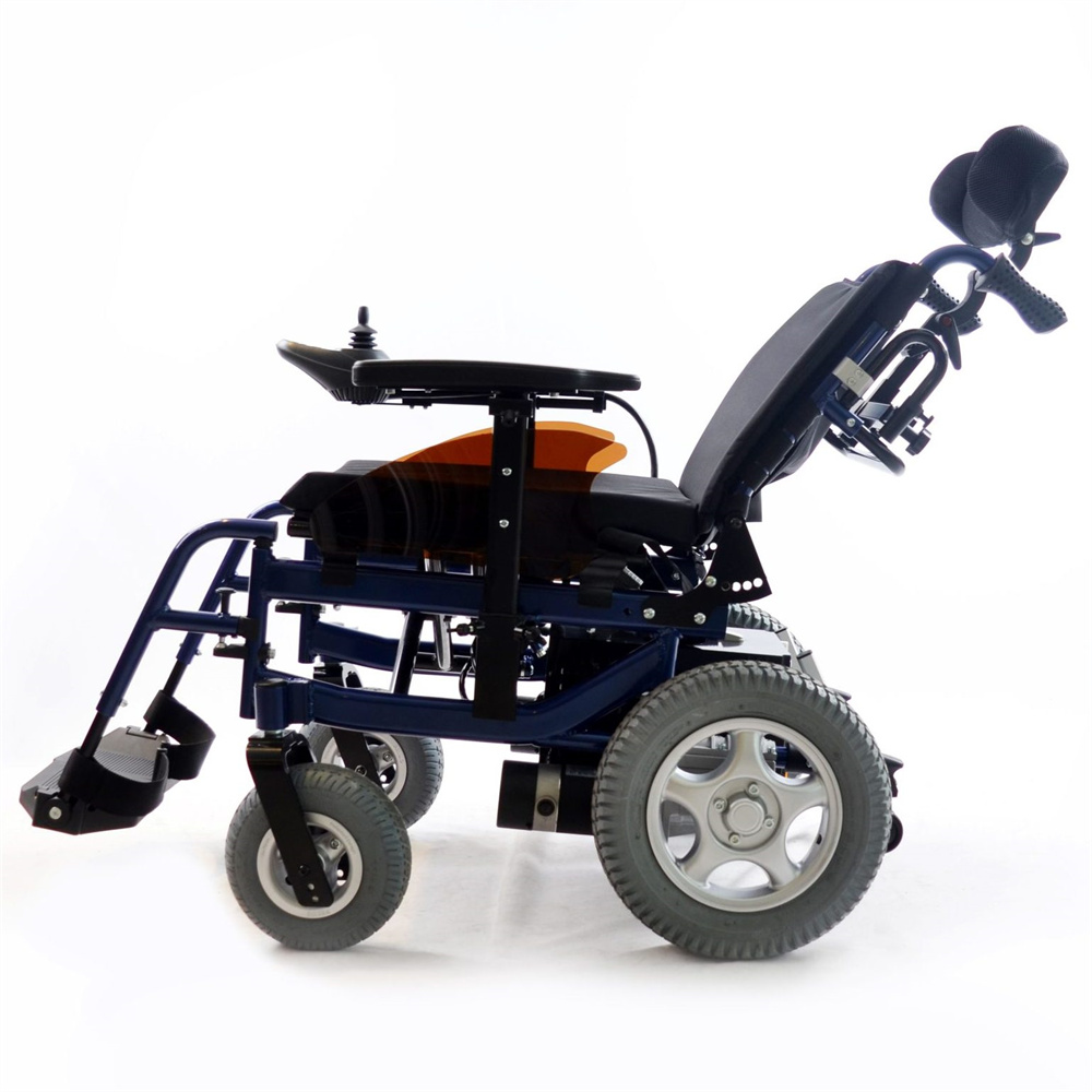 Reclining Aluminum Electric Wheelchair ST-Y202 4 Adjustable aluminum power wheelchair with customizable seating, precise electronic adjustments, and a lightweight, durable frame engineered for up to 300 lb capacity.