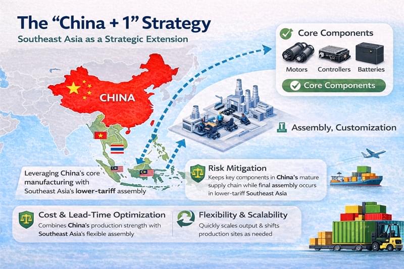Beyond Cost Advantage: Decoding the Asia-Pacific Electric Wheelchair Supply Chain Ecosystem (2025) 2 The “China + 1” Strategy: Southeast Asia as a Strategic Extension