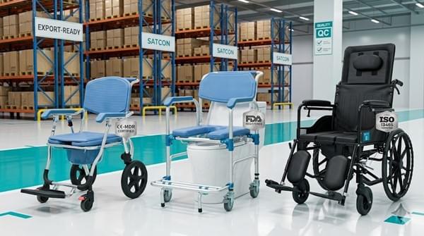 Shower Commode Wheelchair Selection Guide for Hospitals & Care Facilities 2 Satcon Medical Shower Commode Wheelchair Series CE MDR FDA ISO 13485 Certified Shower Commode Wheelchair Selection Guide for Hospitals & Care Facilities